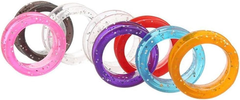 5 Pcs Pink Silicone Scissors Finger Rings Grips Grooming Shear Thumb Inserts Finger Protector Ring for Barber Hair Cutting Scissors Pet Shears...