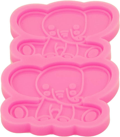 3 Pcs Badge Reel Resin Silicone Mold Baby Cow & Elephant Shape Epoxy Resin Casting Mold for Jewelry and Pendant Making DIY Crafts ID Badge Holder ...