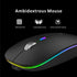 Uiosmuph LED Wireless Mouse, G12 Slim Rechargeable Silent Mouse, 2.4G Portable USB Optical Computer Mice with USB Receiver and Type C Adapter (Mat...