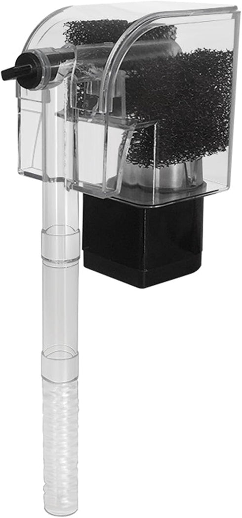 3W Mini Fish Tank Filter Aquarium Filter Hang On Waterfall 3 in 1 Adjustable Water Pump with Bio-Foam for Fish Turtle Aquariums Tank...