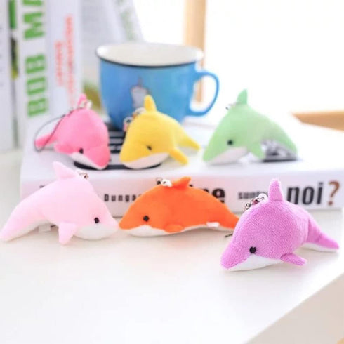 Plush Dolphin Pendant 5pcs Mini Plush Animals Dolphin Keychain, Dolphin Stuffed Animal Plush, Stuffed Dolphin Doll Keychain Purse Accessories (Ran...