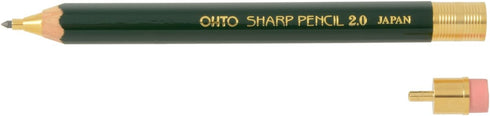 OHTO Mechanical Pencil Wood Sharp with Eraser 2.0, 2.0mm, Green Body (APS-680E-Green)...