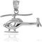 High Polish 925 Sterling Silver Aircraft Helicopter Charm Pendant...