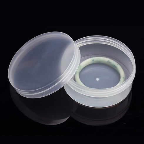 20Pack Round Clear Frosted Plastic Bead Storage Containers Box Case with Screw Top Lids,Cylinder Stackable Bead Containers for Make Up,Eye,Pills,G...