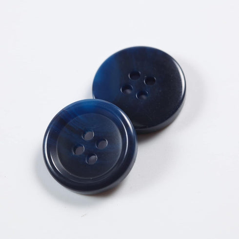 50 Pcs Large 1 inch Blue Buttons for Sewing Round Resin Navy Blue Buttons for Crafts 4 Hole Flatback Coat Buttons for Shirt Sweater DIY and Clothi...
