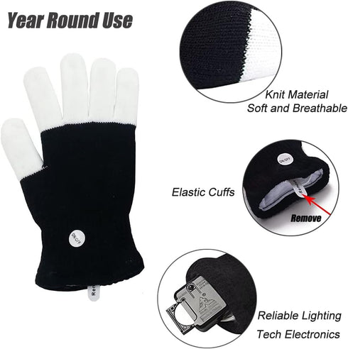 Luwint Kids LED Gloves Finger Light up Gloves - Flashing Autistic Cool Toys for Boys Girls, Children 3-7 Years...