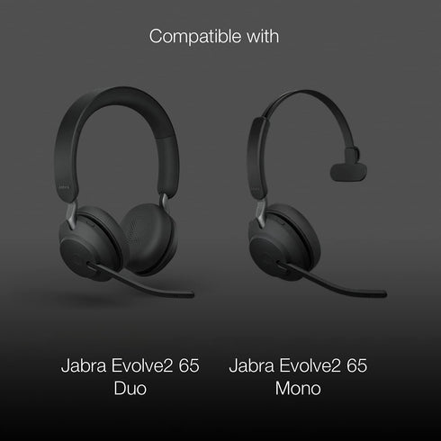 Ear Cushions Pads for Jabra Evolve2 65, Elite 45h, Evolve2 40, Bluetooth and Corded USB Headsets, Global Teck 2pk Replacement Spare Leatherette Ea...