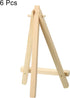 PATIKIL 6.3" Mini Wooden Easel Stand, 6 Pack Table Use Adjustable Triangle Holder for Displaying Photos, Card, Canvases, Wedding, Wood Color...