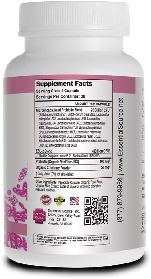 Triactive Biotics for Women - Probiotics for Women with 18 Strains, Organic VitaFiber Prebiotic & Cranberry to Digestive Support, Immune Defense, ...