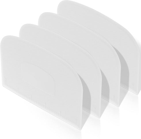 Queekay 4 Pcs Plastic Dough Scraper Flexible Dough Cutter Plastic Bench Scraper for Baking Dough Spatula Plastic Dough Cutter Scraper Baking Tools...