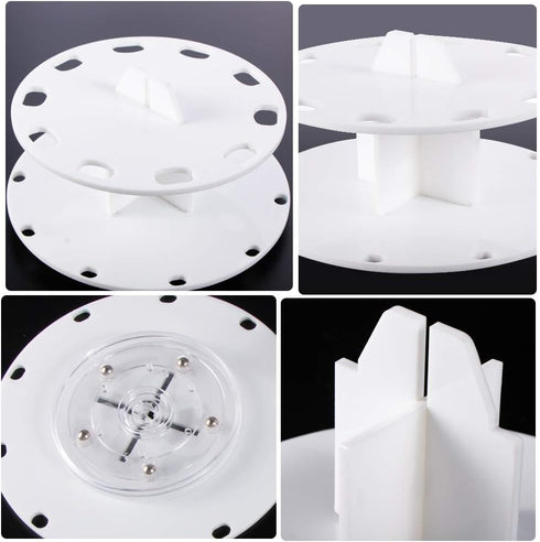 Yoseng 10 Hole Craft Brush holder,Acrylic Spinning Storage Caddy Drying Rack Storage for Oval Ink Blending Brushes (White)...