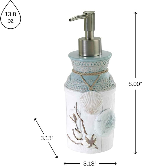 Avanti Linens - Lotion Pump/Soap Dispenser, Countertop Accessories, Farmhouse Chic Bathroom Decor (Farmhoue Shell Collection)...