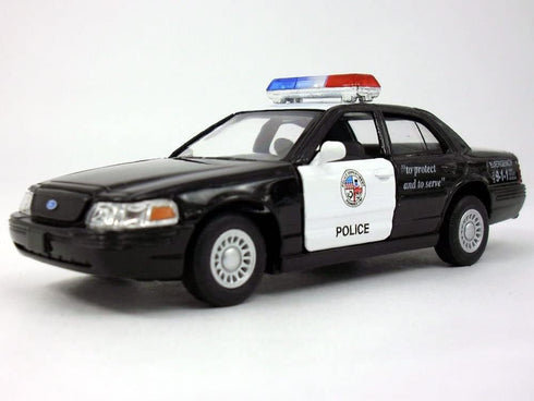 KiNSMART Ford Crown Victoria 5" 1:42 Scale Police Interceptor Car w/Pullback Action...