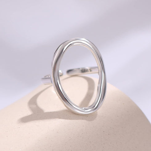 6 Pack Silver Midi Rings Stainless Steel Stackable Rings for Women Open Knuckle Rings Set Wide Irregular Finger Rings for Teen Girls Hug Geometric...