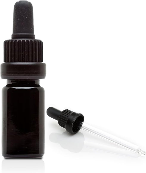 Infinity Jars Glass Dropper Bottle Ultraviolet Black Glass Tincture Bottle 30ML (1 Fl oz) w Eye Droppers Caps, Leak-Proof Travel Bottle for Essent...