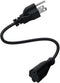 3 Prong Extension Cord Black 10A/125V/18AWG NEMA 5-15P to NEMA 5-15R Power Cable Extension,Applicable to PC,Monitor,TV,Electrical Appliances and M...
