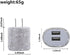 USB Wall Charger Bling 5V/2.4A 24W Dual Port Fast Charger Plug Cell Phone Block Adapter White for iPhone Android Samsung Pad Tablet etc......