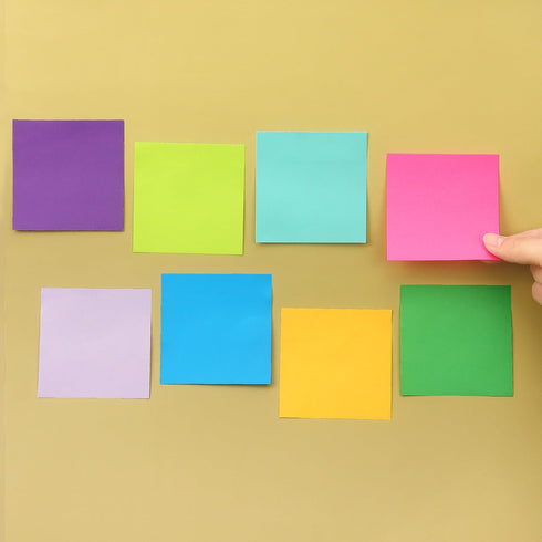 8 Pads Sticky Notes 3x3 Self-Stick Notes 8 Bright Multi Colors with Dark Green Sticky Notes, 90 Sheet/Pad...