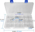 Qualsen 2 Pack 18 Grid Plastic Organizer Box with Adjustable Dividers, Bead Organizer Box for Jewelry, Beads, Earrings, Tools, Fishing Hooks, and ...