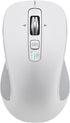 Wireless Bluetooth Mouse (USB + BT1 + BT2), Full Size Mouse, 4-Way Scrolling, Multi-Device Silent Mouse for Computer, Laptop, iPad, MacBook (White...