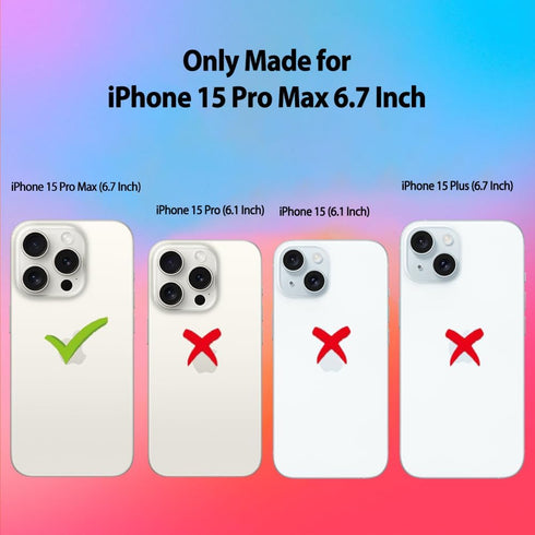 Silicone Phone Case Compatible with iPhone 15 Pro Max Case, Neon Pink Silicone Sling Wristband Phone Case, Liquid Silicone with Anti-Scratch Micro...
