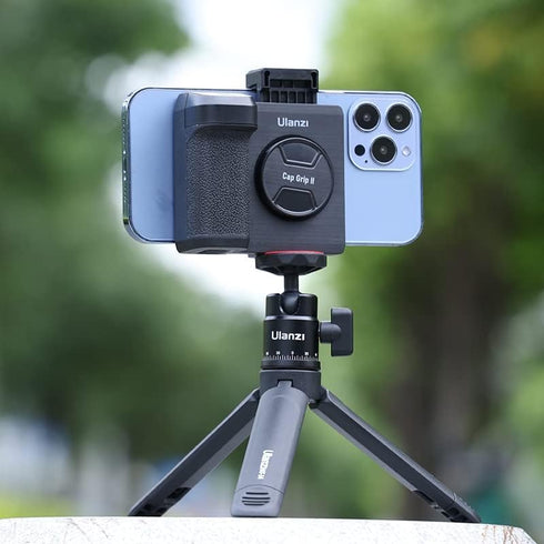 CapGrip II Smartphone Camera Grip Holder w Remote Control Shutter 1/4" Tripod Mount Phone Clip for iPhone 15 14 13 X Max Pro Samsung & Android Pho...