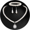 CSIYANJRY99 Pearl Necklace and Earring Set Faux Pearl Prom Jewelry Sets for Women Imitation Beaded Pearl Necklace Bracelet Stud Earrings for Women...