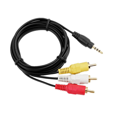 3.5mm Male to 3 RCA Male Plug AV A/V Audio Video TV-Out Cable Cord Lead for Samsung Digtial Camcorder SMX-F40 SMX-F40RN SMX-F40BP SMX-F40BN SMX-F4...