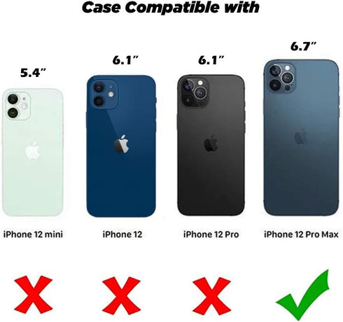 uCOLOR Compatible with iPhone 12 Pro Max 6.7" Wallet Case with Card Holder Slot Folio Flip PU Leather Kickstand Double Magnetic Clasp and RFID Blo...