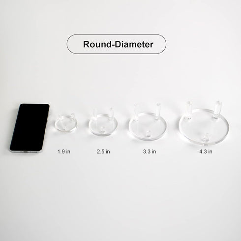 Clear Acrylic Rocks Display Stand, 3.3Inch Three-Peg Round Acrylic Display Easels Holders for Gemstone Agate Slices Crystals Painted Rocks Mineral...