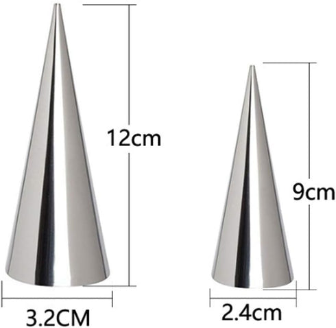 12 Pcs Cream Horn Molds Stainless Steel Cones Pastry Roll Molds Croissant Puff Ice Cream Mold Baking Tools (3.5 Inch)...