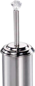 Home Basics Stainless Steel Toilet Brush Holder with Diamond Top, for Bathroom Storage – Heavy Duty, Deep Cleaning, Silver...