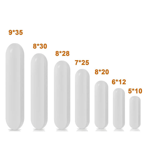 7pcs Magnetic Stir Bar Set, PTFE Magnetic Stirrer Mixer Stir Bar, White Color, Stir Rod Magnetic, Laboratory Bar, Stir Plate Bar, Stir Plate Magne...