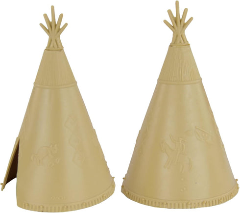 BMC Classic Plains Indian Teepees - Tan 3pc Western Plastic Playset Accessories...