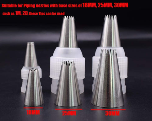 6 Pack Piping Nozzles Coupler, Couplers Adaptor Cake Decorating Tools, 3 Size Couplers for Icing Nozzles...