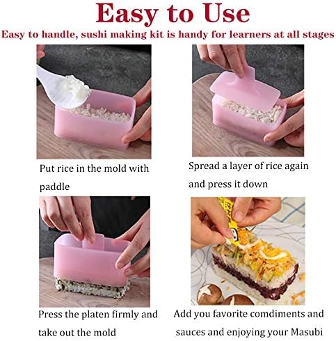 Spam Musubi Mold - 2 Pack Musubi Maker Pres, Luncheon Meat Press, Musubi Maker Mold, Onigiri Mold, Sushi Making Kit with Small Rice Paddle...