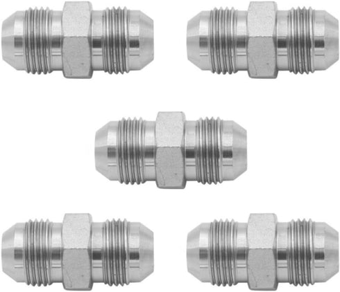 3/8" JIC Male x 1/4" JIC Male Flared Straight Tube Hydraulic Adapter Fitting (5-PACK) | 2403-06-04...