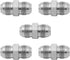 3/8" JIC Male x 1/4" JIC Male Flared Straight Tube Hydraulic Adapter Fitting (5-PACK) | 2403-06-04...