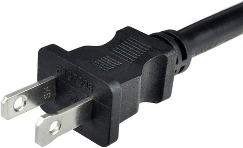 2 Prong Polarized 14 Gauge 10ft Replacement Power Cord Pigtail Tool Heavy Duty 110V 115V 120V Supply Cable for AC Appliance, NEMA 1-15 Plug US SJT...