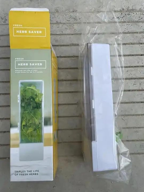 Herb Saver, Fresh Herb Keeper For Refrigerator, Cilantro Storage Container, Square Herb Saver Pod For Cilantro, Asparagus, Onion - Keeps Vegetable...