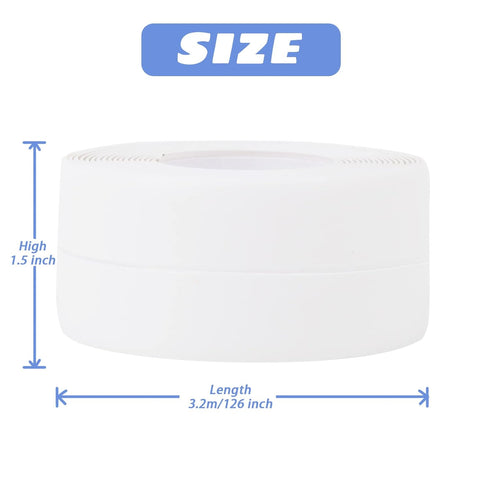 PVC Caulk Strip for Bathtub, 1.5Inch Wide, 10.5Ft Length Self Adhesive Waterproof Sealing Caulking Tape, Edge Protector, Decorative Sealant Trim f...