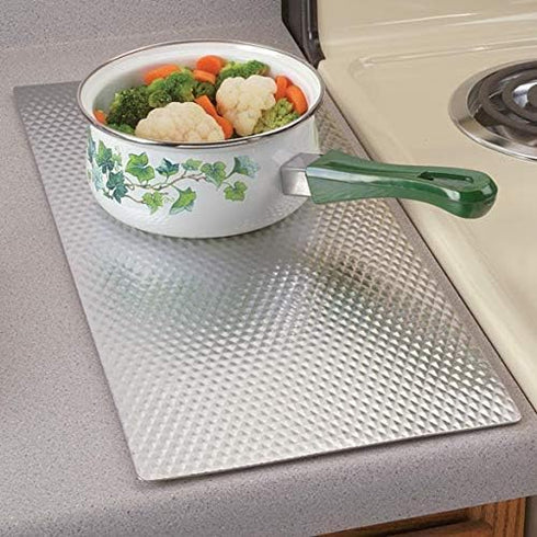 3 PCS Silver Insulated Counter Mat, Heat Resistant Table Protector Mat...
