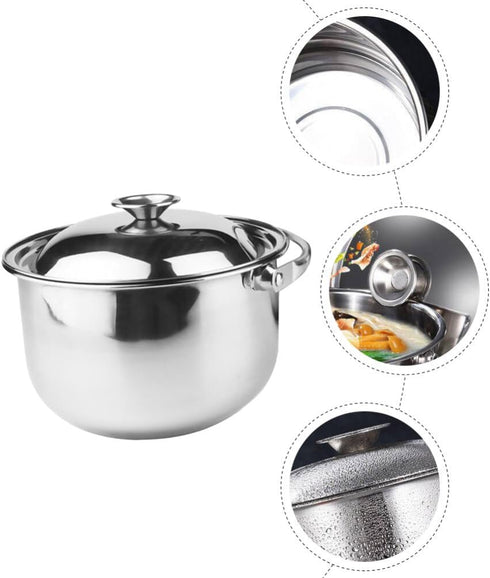 Zerodeko Stainless Steel Stock Pot With Lid Stew Cooking Pot Soup Pot Stew Simmering Pot Stockpot Pasta Pot Cookware For Home Kitchen Restaurant 1...