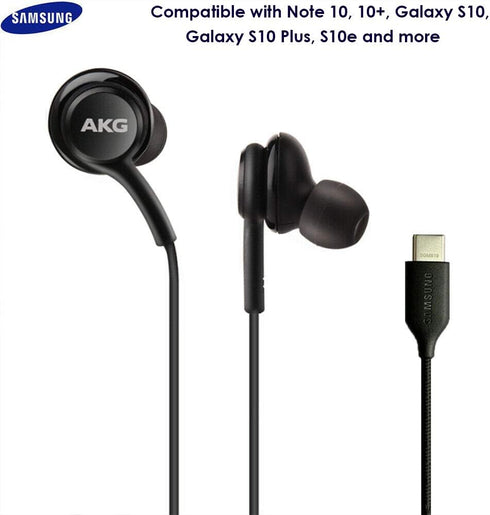 in-Ear AKG Wired Earbuds with Microphone – USB-C Earbuds with Braided Cable – AKG Headphones with Mic Compatible with Samsung Galaxy S24 Ultra, S2...