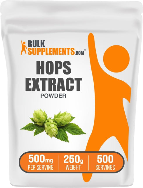 BulkSupplements.com Hops Extract Powder - Herbal Supplement, Sourced from Hops Flowers - Gluten Free, 500mg per Serving, 250g (8.8 oz) (Pack of 1)...