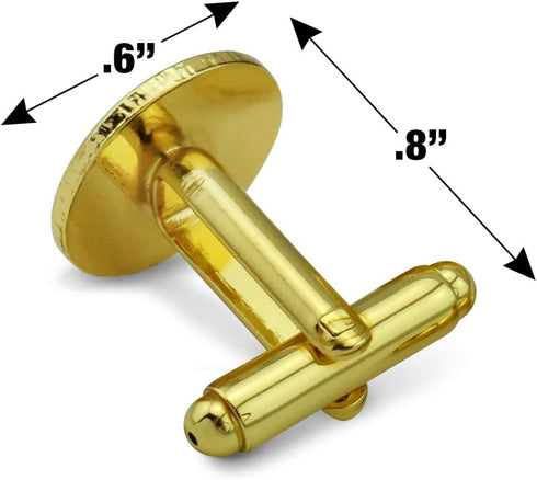 Christmas Holiday Hello Santa Claus Round Cufflink Set Gold Color...