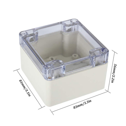 ABS Plastic Junction Box, Dustproof Waterproof IP65 Electrical Box - Universal Project Enclosure Grey, with PC Transparent/Clear Cover 3.3"x3.2"x2...