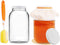 Artcome 1-Gallon Glass Jar Wide Mouth with 2 Airtight Plastic Lids, 4 Muslin Cloths, 2 Rubber Bands, 2 Gold Mats and a Brush for Kombucha, Ferment...