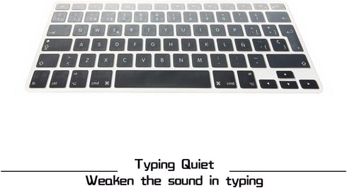 HRH Spanish Silicone Keyboard Cover Skin for MacBook Air 13,for MacBook Pro 13/15/17 (with or w/Out Retina Display, 2015 or Older Version),for iMa...