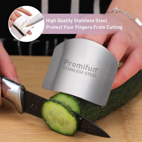 Finger Guards for Cutting, 4 Pcs Stainless Steel Finger Protector for Cutting Food, Knife Guard, Chopping Protector for Dicing and Slicing in Kitc...